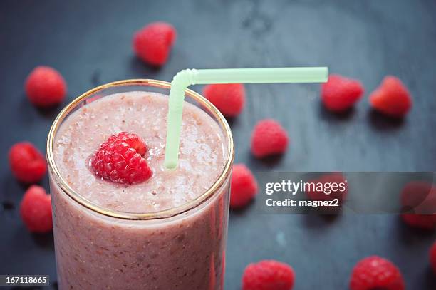 fruit smoothie - strawberry smoothie stock pictures, royalty-free photos & images