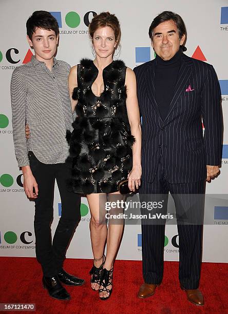 Stephanie Seymour husband Peter M. Brant and son Harry Brant attend the 2013 MOCA Gala at MOCA Grand Avenue on April 20, 2013 in Los Angeles,...