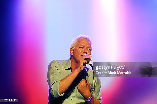 Iva Davies of Icehouse performs on stage during 2013 STONE Music Festival at ANZ Stadium on April 21, 2013 in Sydney, Australia.