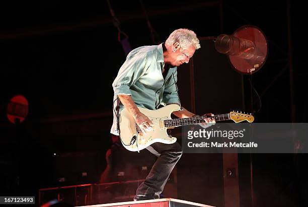 Iva Davies of Icehouse performs on stage during 2013 STONE Music Festival at ANZ Stadium on April 21, 2013 in Sydney, Australia.