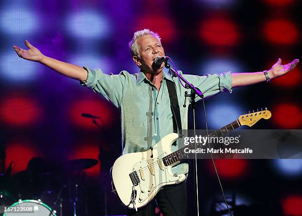 Iva Davies of Icehouse performs on stage during 2013 STONE Music Festival at ANZ Stadium on April 21, 2013 in Sydney, Australia.