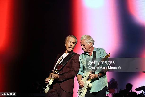 Iva Davies of Icehouse performs on stage during 2013 STONE Music Festival at ANZ Stadium on April 21, 2013 in Sydney, Australia.