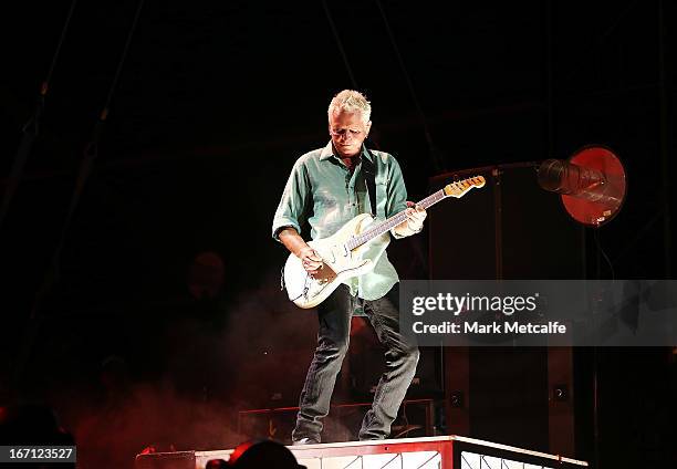 Iva Davies of Icehouse performs on stage during 2013 STONE Music Festival at ANZ Stadium on April 21, 2013 in Sydney, Australia.