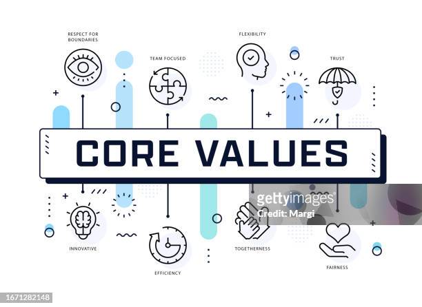 core values infographic template - encouragement icon stock illustrations