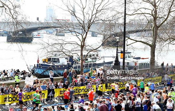 General atmosphere during adidas Boost at the London Marathon on April 21, 2013 in London, England.
