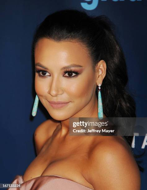 Actress Naya Rivera arrives at the 24th Annual GLAAD Media Awards at JW Marriott Los Angeles at L.A. LIVE on April 20, 2013 in Los Angeles,...