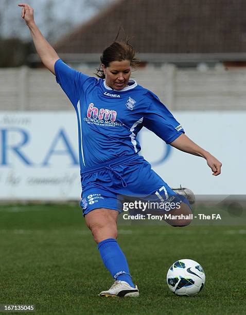 Rachel Unitt of Birmingham City kicks the ball during the FA Women's Super League match between Birmingham City Ladies FC and Lincoln Ladies FC at...