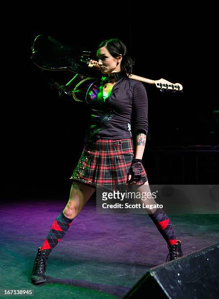 Lyn-Z from Mindless Self Indulgence performs at The Fillmore on April 20, 2013 in Detroit, Michigan.