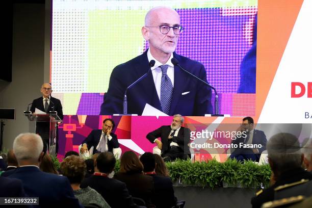 Fiera del Levante, stralcio discorso di Pasquale Casillo on September 09, 2023 in Bari, Italy. The deputy prime minister and minister of transport...