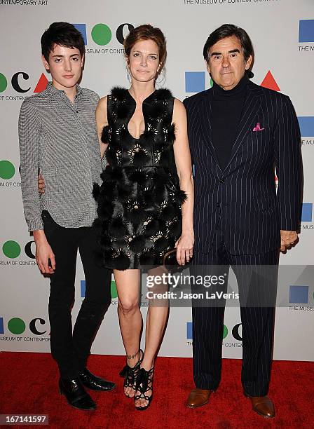 Stephanie Seymour husband Peter M. Brant and son Harry Brant attend the 2013 MOCA Gala at MOCA Grand Avenue on April 20, 2013 in Los Angeles,...