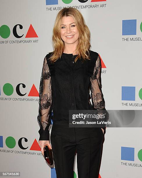 Actress Ellen Pompeo attends the 2013 MOCA Gala at MOCA Grand Avenue on April 20, 2013 in Los Angeles, California.