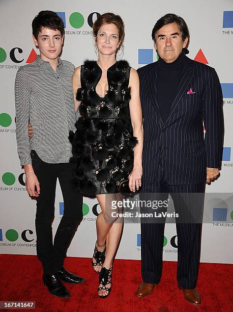 Stephanie Seymour husband Peter M. Brant and son Harry Brant attend the 2013 MOCA Gala at MOCA Grand Avenue on April 20, 2013 in Los Angeles,...