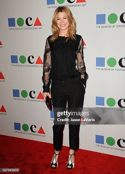 Actress Ellen Pompeo attends the 2013 MOCA Gala at MOCA Grand Avenue on April 20, 2013 in Los Angeles, California.