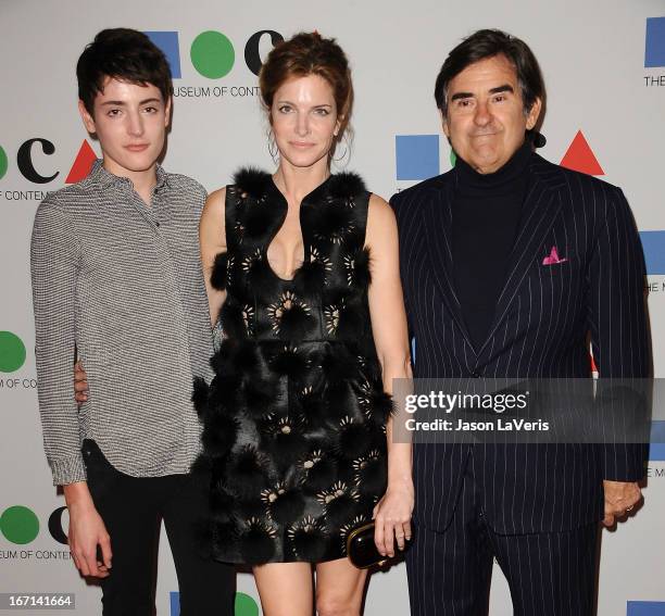 Stephanie Seymour husband Peter M. Brant and son Harry Brant attend the 2013 MOCA Gala at MOCA Grand Avenue on April 20, 2013 in Los Angeles,...