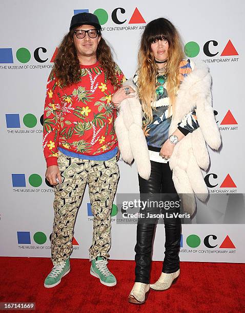 Kurt Midness and Jennifer Herrema of Black Bananas attend the 2013 MOCA Gala at MOCA Grand Avenue on April 20, 2013 in Los Angeles, California.