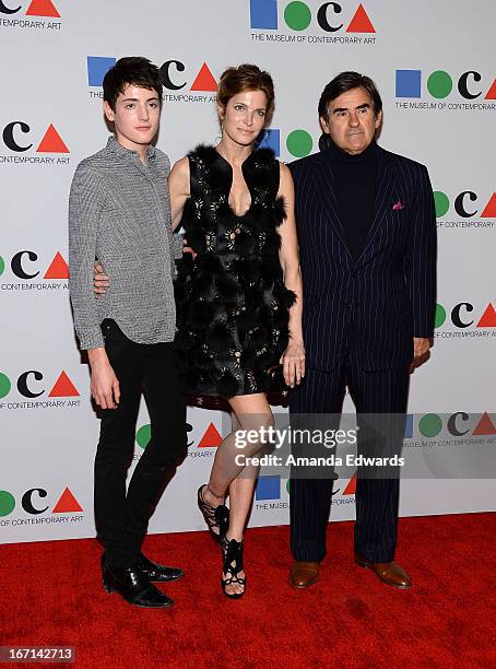 Harry Brant, model Stephanie Seymour and Peter M. Brant arrive at the "Yesssss!" 2013 MOCA Gala, celebrating the opening of the exhibition Urs...