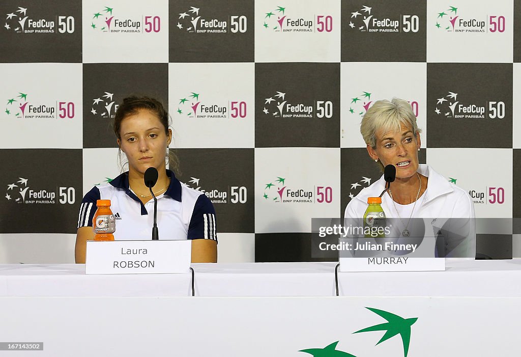 Argentina v Great Britain - Fed Cup World Group Two Play-Offs 2013: Day Two