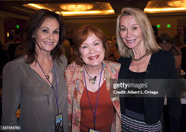 Actress Meredith MacRae, actress Linda Henning and actress Lori Saunders of "Petticoat Junction" attend The Hollywood Show held at Westin LAX Hotel...