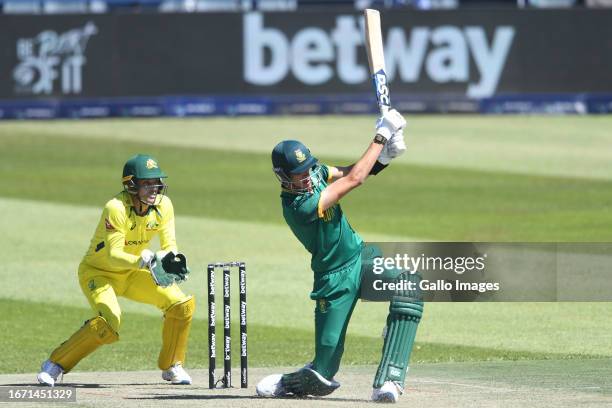 Marco Jansen of the Proteas during the 5th Betway One Day International match between South Africa and Australia at DP World Wanderers Stadium on...