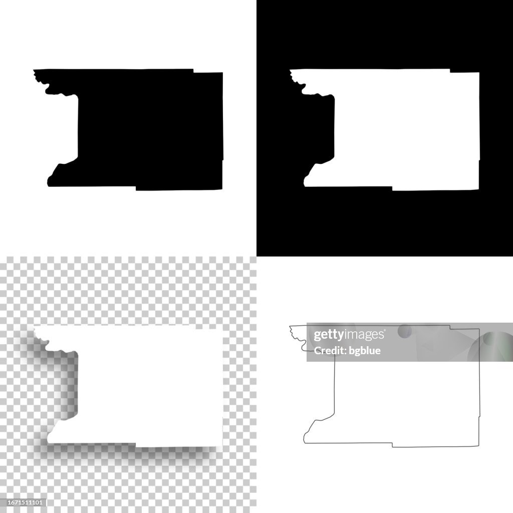 Columbia County, Wisconsin. Maps for design. Blank, white and black backgrounds