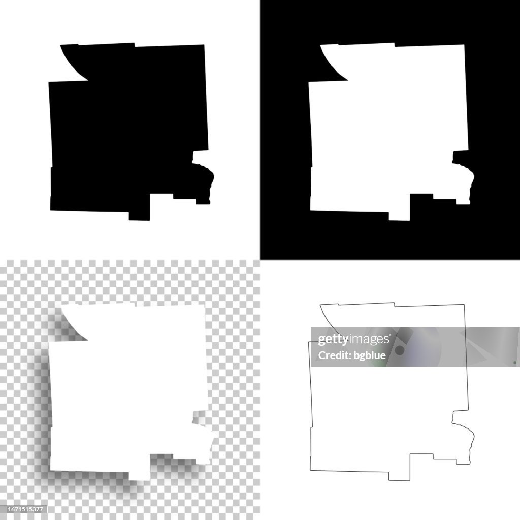 Tompkins County, New York. Maps for design. Blank, white and black backgrounds