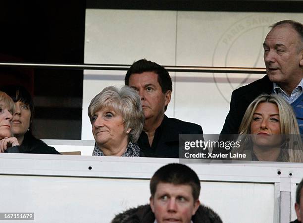 Mother of David Beckham, Sandra Georgina West and his daugther joanne louise beckham of Paris Saint-Germain during the French League 1 between Paris...