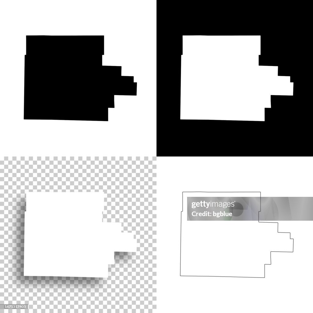 Garland County, Arkansas. Maps for design. Blank, white and black backgrounds
