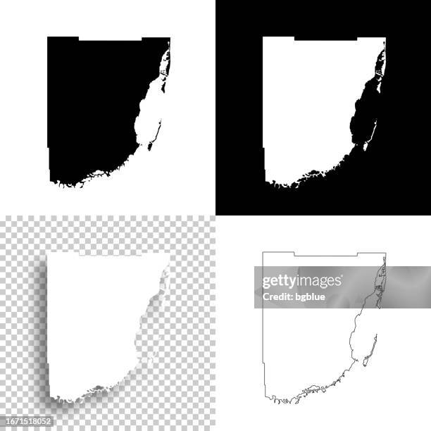 3 532 Black Shadow Png Stock Photos - Miami Dade County Florida Maps For Design Blank White And Black Backgrounds 