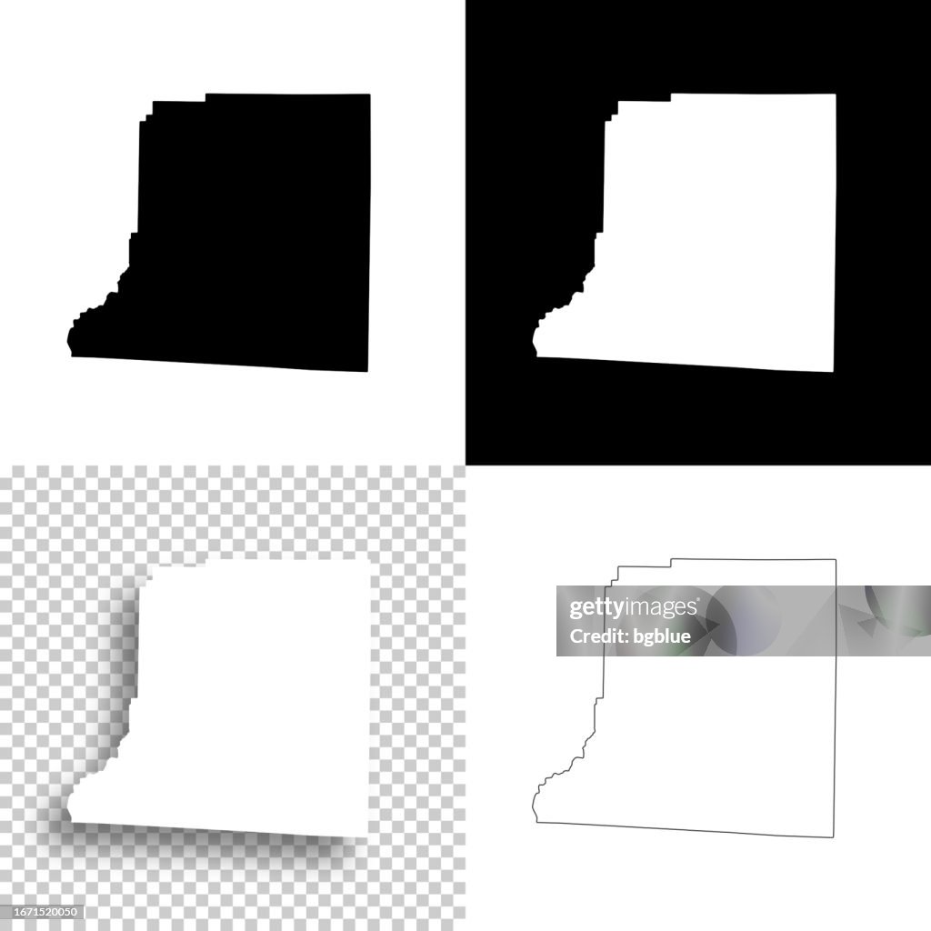 Decatur County, Georgia. Maps for design. Blank, white and black backgrounds