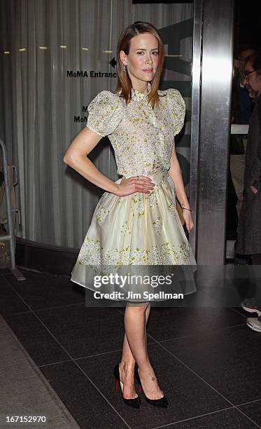 Actress Sarah Paulson attends the Cinema Society with FIJI Water & Levi's screening of "Mud" at The Museum of Modern Art on April 21, 2013 in New...