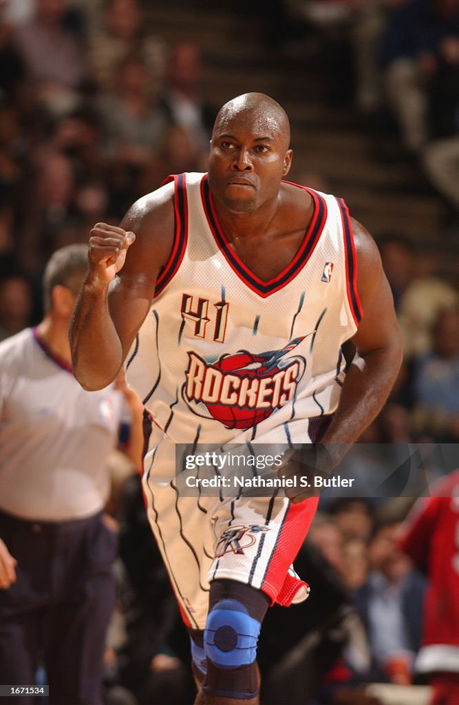 Glen Rice Houston Rockets Forward Glen Rice of the Houston Rockets pumps his fist during the ...
