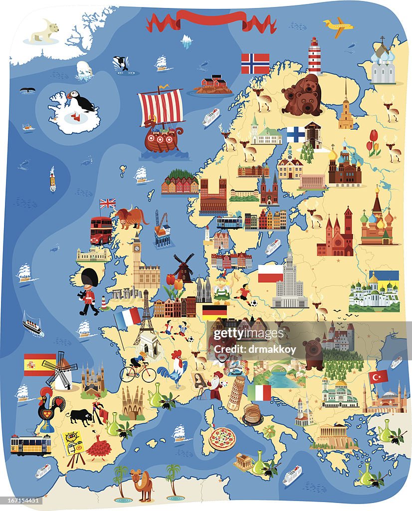 Europe Cartoon map