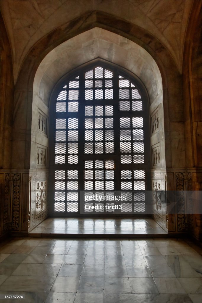 Mahal Window Design Interior Window View Taj Mahal In Agra India High-Res Stock Photo ...
