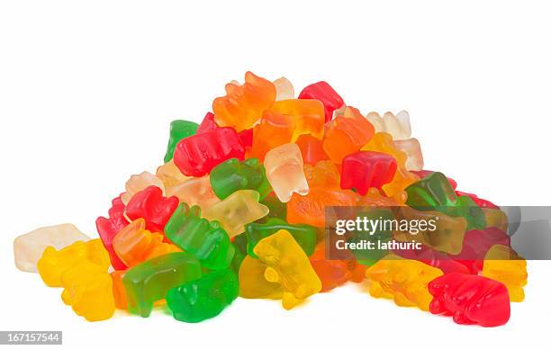 gummy bears stack - gummi bears stockfoto's en -beelden