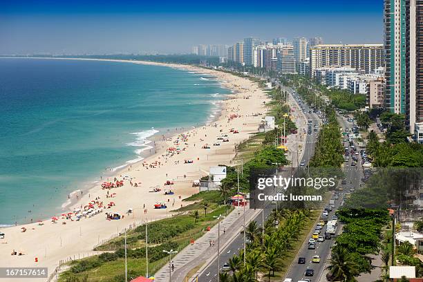 barra da tijuca beach in rio de janeiro - barra da tijuca stock pictures, royalty-free photos & images