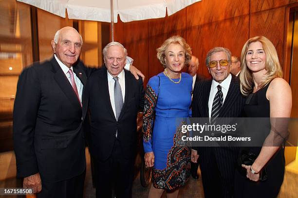 Ken Langone, John Veronis, Elaine Langone, Tony Bennett and Susan Bennett attend The Through The Kitchen Party Benefit For Cancer Research Institute...