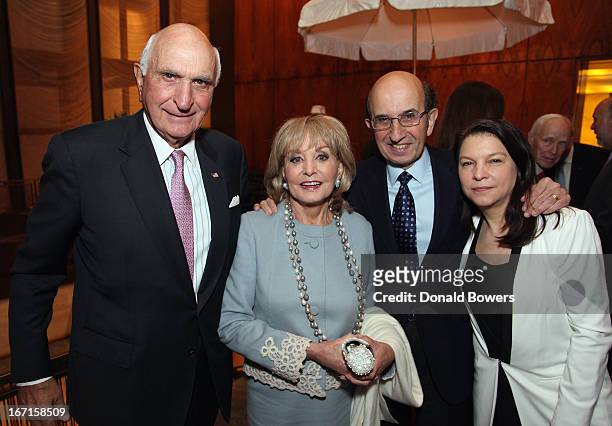 Ken Langone, Barbara Walters, Joel Klein and Nicole Seligman attend The Through The Kitchen Party Benefit For Cancer Research Institute on April 21,...
