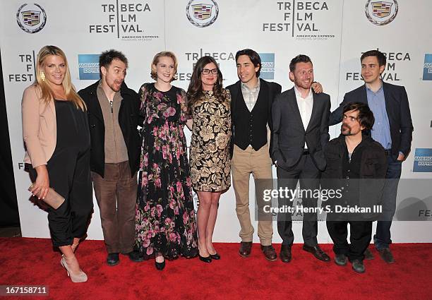 Busy Philipps, Sam Rockwell, Evan Rachel Wood, Kat Coiro, Justin Long, Keir O'Donnell, Peter Dinklage and Christian Long attend the screening of "A...