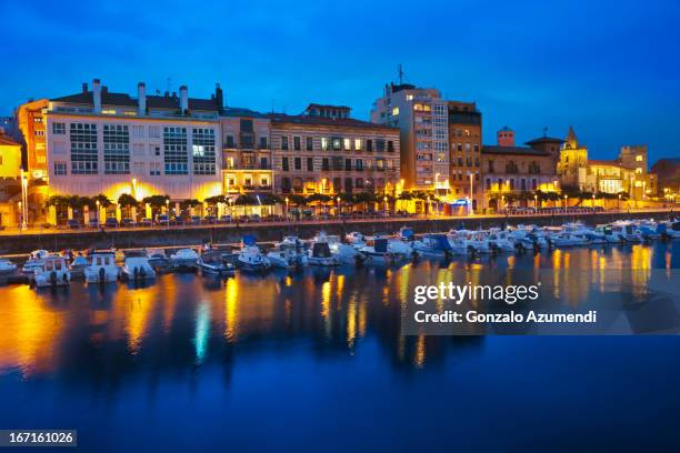 view of gijon. - gijón fotografías e imágenes de stock
