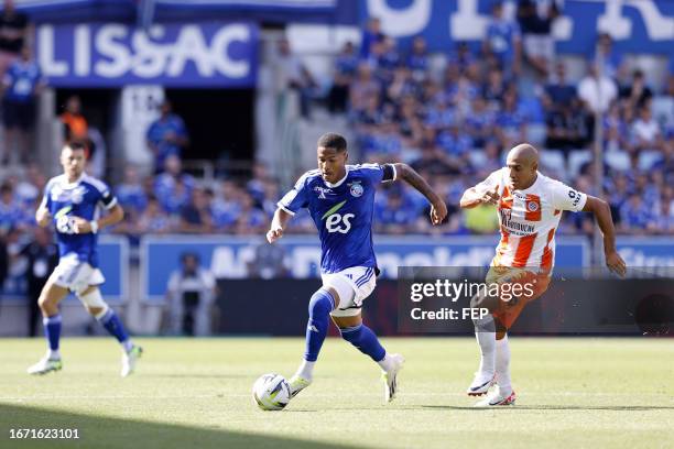 Angelo Gabriel BORGES DAMACENO during the Ligue 1 Uber Eats match between Racing Club de Strasbourg Alsace and Montpellier Herault Sport Club at...