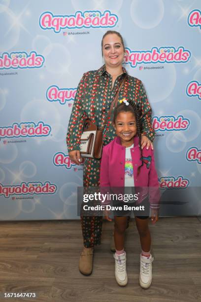 Chloe Tangney and Chiara Sapphire Gill attend the launch of Aquabeads at Covent Garden Town House Salon on September 17, 2023 in London, England.