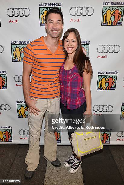Singers Ace Yoyng and Diana Degarmo attend the Best Buddies' Bowling For Buddies Event at Lucky Strike Lanes at L.A. Live on April 21, 2013 in Los...