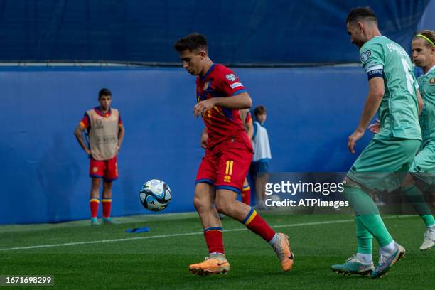 Berto Rosas of Andorra in action during the UEFA EURO 2024 qualifying round group I match between Andorra and Bielorrusia at Estadi Nacional Andorra...