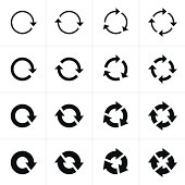 Arrow sign black icon refresh reload rotation loop pictogram