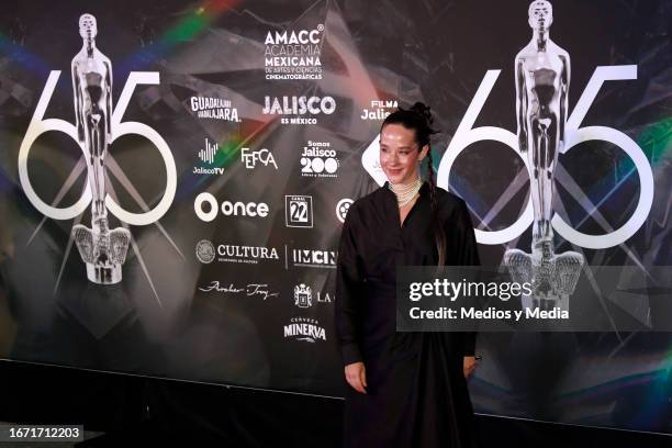 Ximena Sariñana poses for photo during the 65th Ariel Awards presented by the Mexican Academy of Cinematographic Arts and Sciences at Teatro...