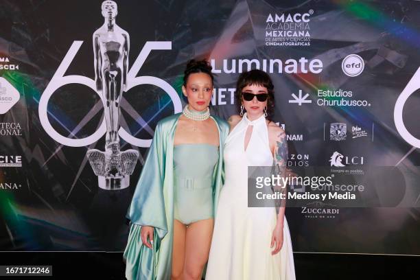 Natalia Solián and Michelle Garza Cervera pose for photo during the 65th Ariel Awards presented by the Mexican Academy of Cinematographic Arts and...