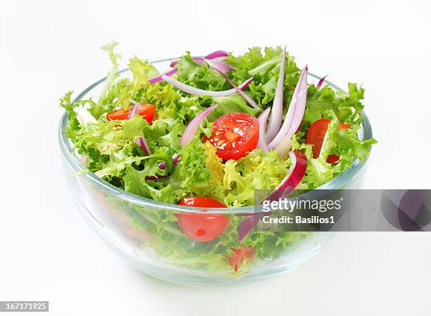 vegetable salad - salad bowl stock pictures, royalty-free photos & images