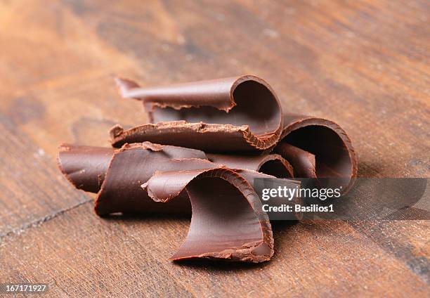 chocolate shavings - milk chocolate stock pictures, royalty-free photos & images