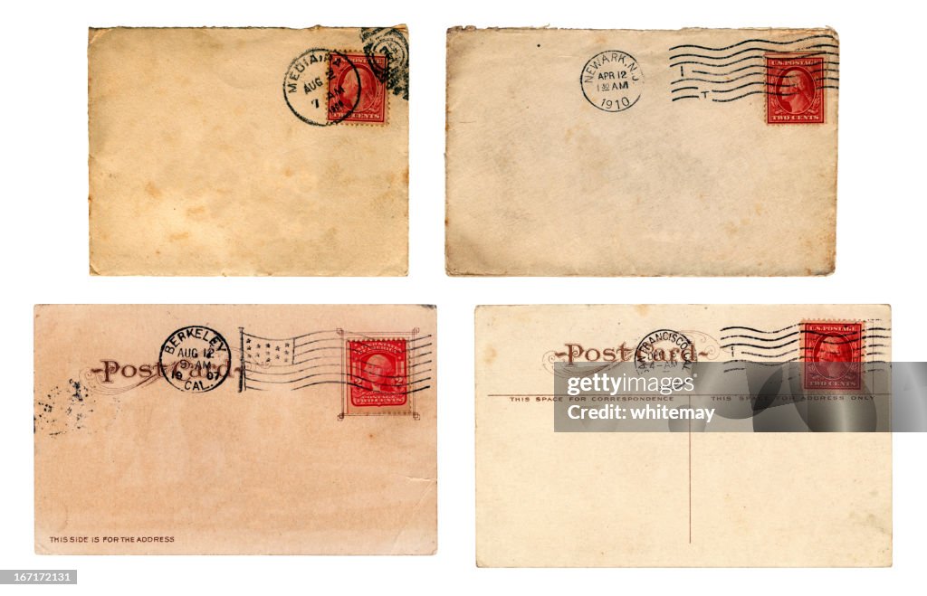 Edwardian era US mail - envelopes and postcards