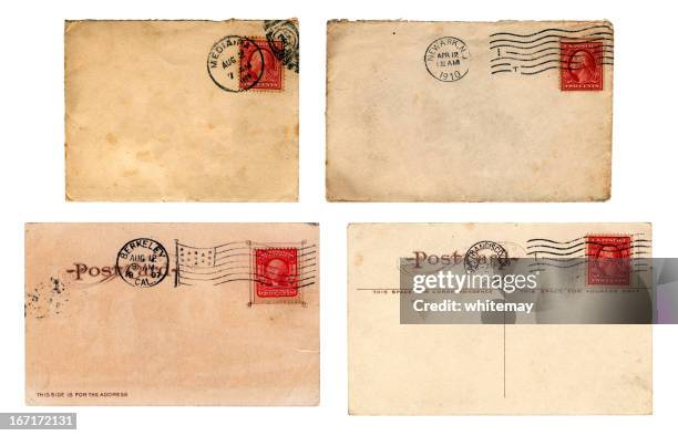 edwardian era us mail - envelopes and postcards - postmark stock pictures, royalty-free photos & images